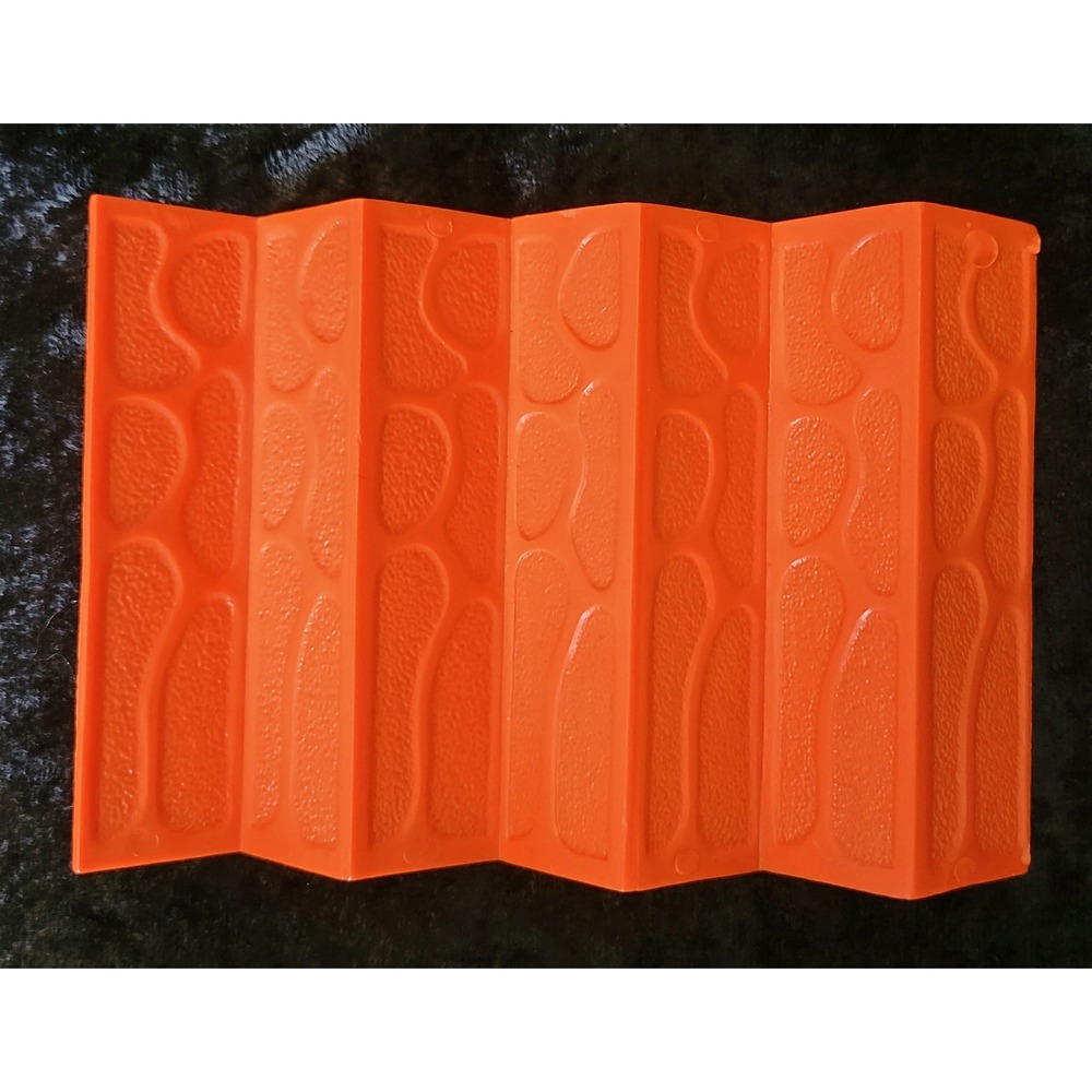 Vtg 1960s Marx Imagination Dollhouse Orange Room Divider Accordion Screen 1:24